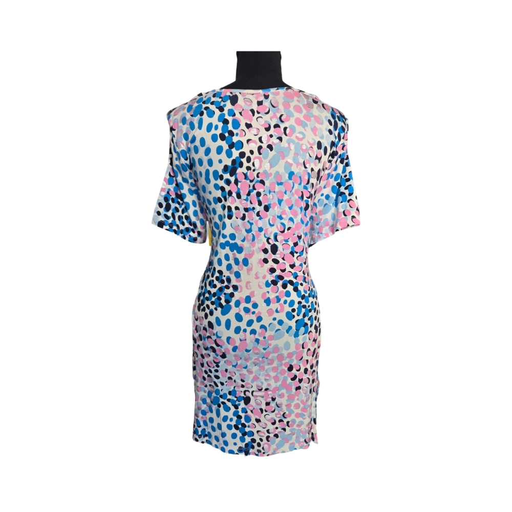 Chic Blue and Pink Mini Dress - Picture 2 of 3